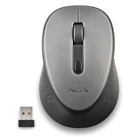 Ratón inalámbrico ngs dew gray/ hasta 1600 dpi/ gris