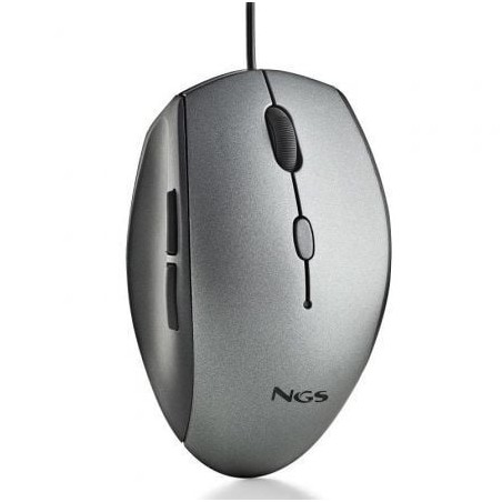 Ratón ergonómico ngs moth gray/ hasta 1600 dpi/ gris