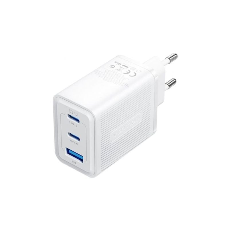 Cargador de pared gan vention ferw0-eu/ 2xusb tipo-c/ 1xusb/ 65w