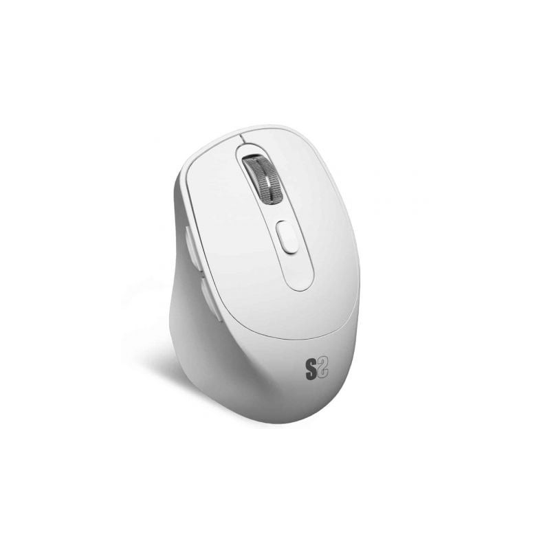 Ratón ergonómico inalámbrico subblim comfort ergo dual battery/ batería recargable/ hasta 2400 dpi/ blanco