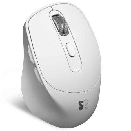 Ratón ergonómico inalámbrico subblim comfort ergo dual battery/ batería recargable/ hasta 2400 dpi/ blanco