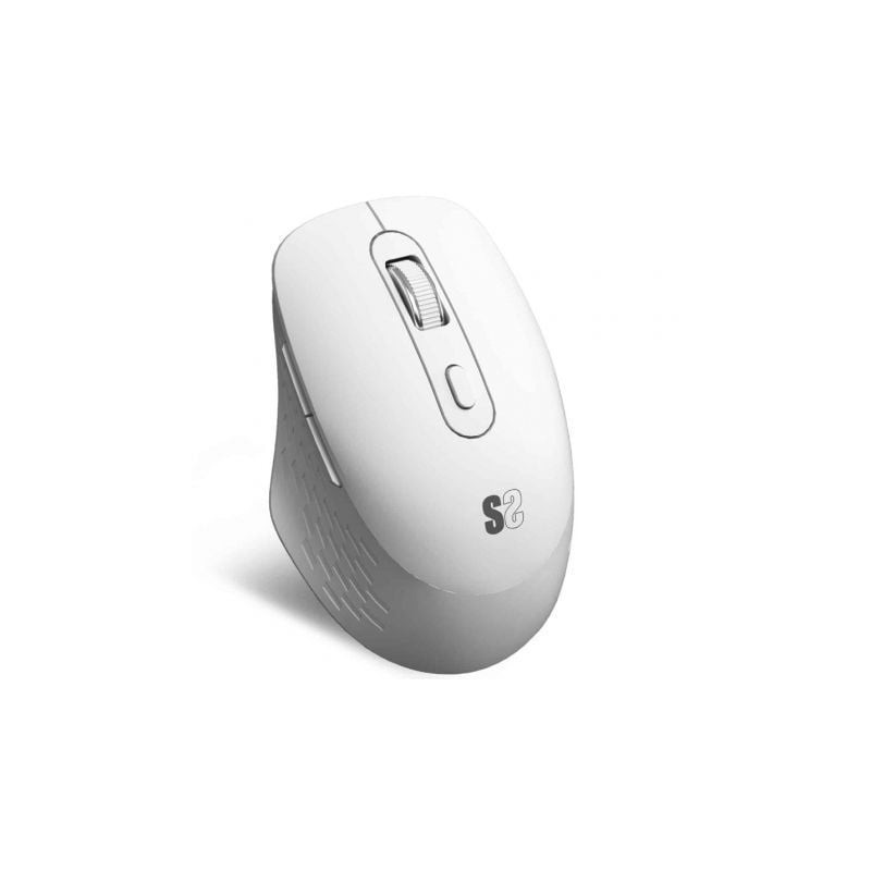 Ratón ergonómico inalámbrico subblim curve ergo dual battery/ batería recargable/ hasta 1600 dpi/ blanco