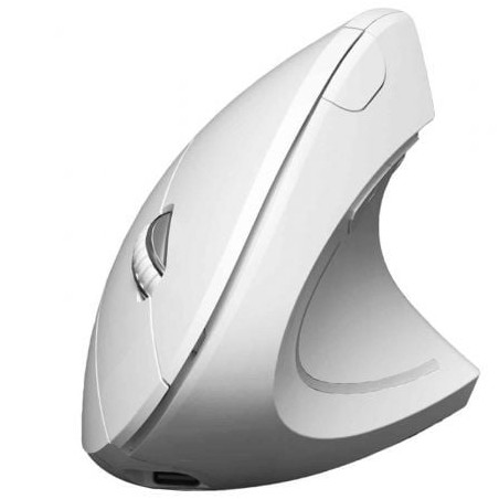 Ratón vertical inalámbrico subblim glide vertical ergo dual battery/ batería recargable/ hasta 1600 dpi/ blanco