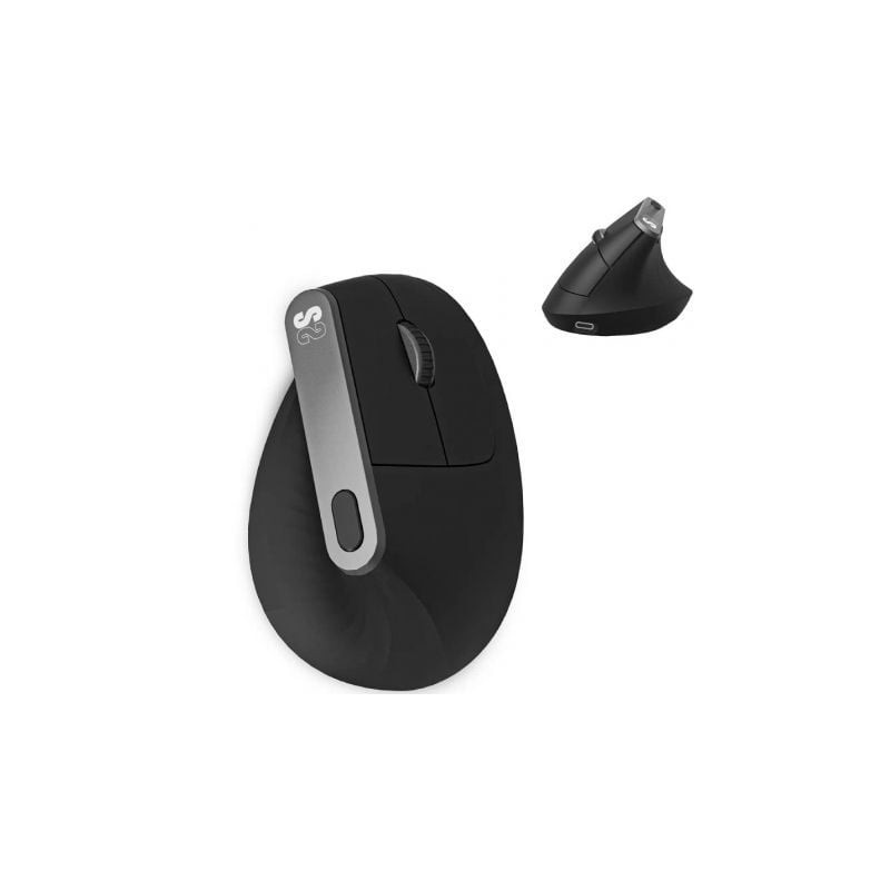 Ratón ergonómico inalámbrico subblim nature vertical ergo dual battery/ batería recargable/ hasta 4000 dpi/ negro