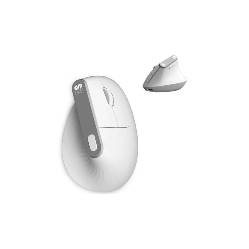 Ratón vertical inalámbrico subblim nature vertical ergo dual battery/ batería recargable/ hasta 4000 dpi/ blanco