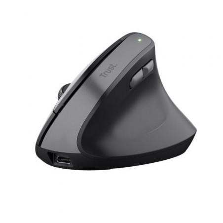 Ratón vertical inalámbrico trust bayo ii/ batería recargable/ hasta 2400 dpi