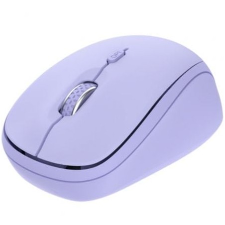 Ratón mini inalámbrico trust yvi+ multidispositivo/ hasta 1600 dpi/ púrpura