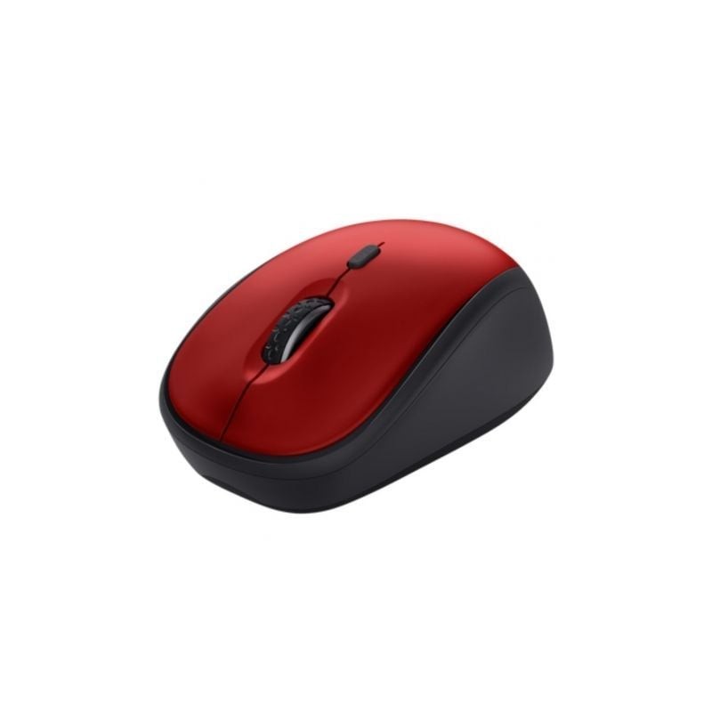 Ratón mini inalámbrico trust yvi+ silent/ hasta 1600 dpi/ rojo