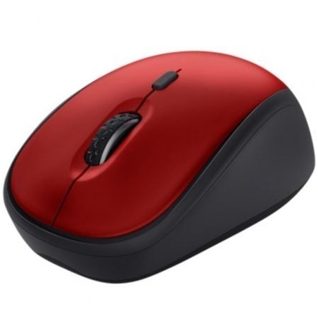 Ratón mini inalámbrico trust yvi+ silent/ hasta 1600 dpi/ rojo