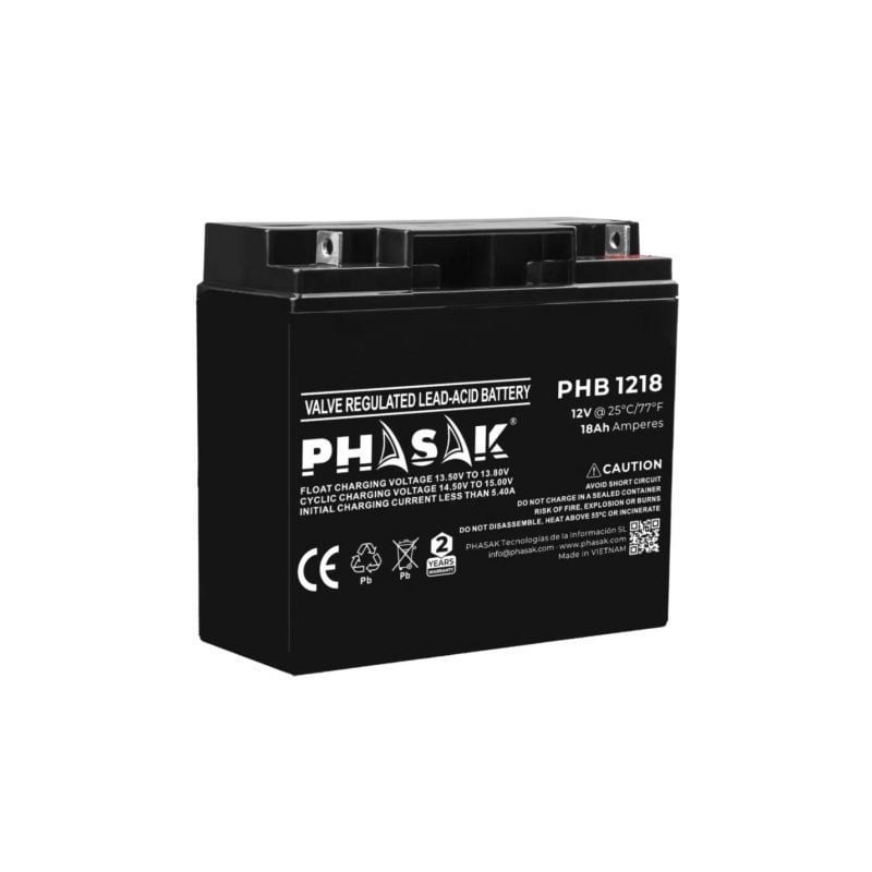 Batería phasak phb 1218 compatible con sai/ups phasak según especificaciones