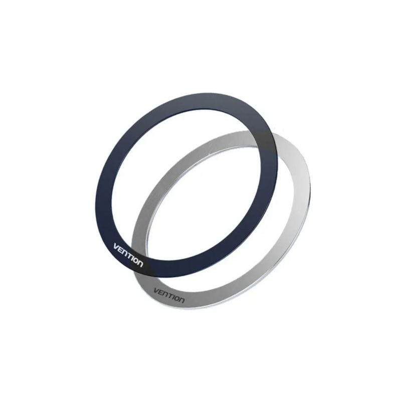 Pack 2 pegatinas universales para anillos de metal magnéticos vention kqob0/ compatible con smartphones