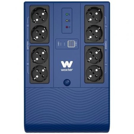 Sai línea interactiva woxter multibase ups 800 va/ 800va-480w/ 8 salidas/ formato torre