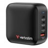 Cargador de pared universal gan para viaje verbatim mini gan wall charger/ 3xusb tipo-c/ 1xusb/ 100w