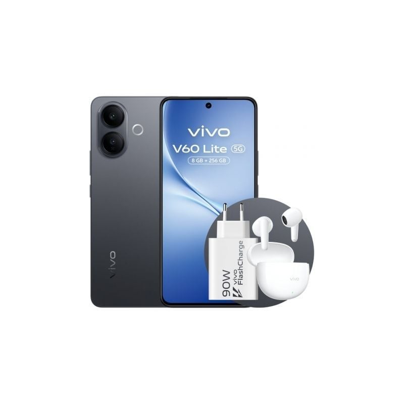 Smartphone vivo v60 lite 8gb/ 256gb/ 6.77'/ 5g/ negro/ incluye cargador 90w y buds