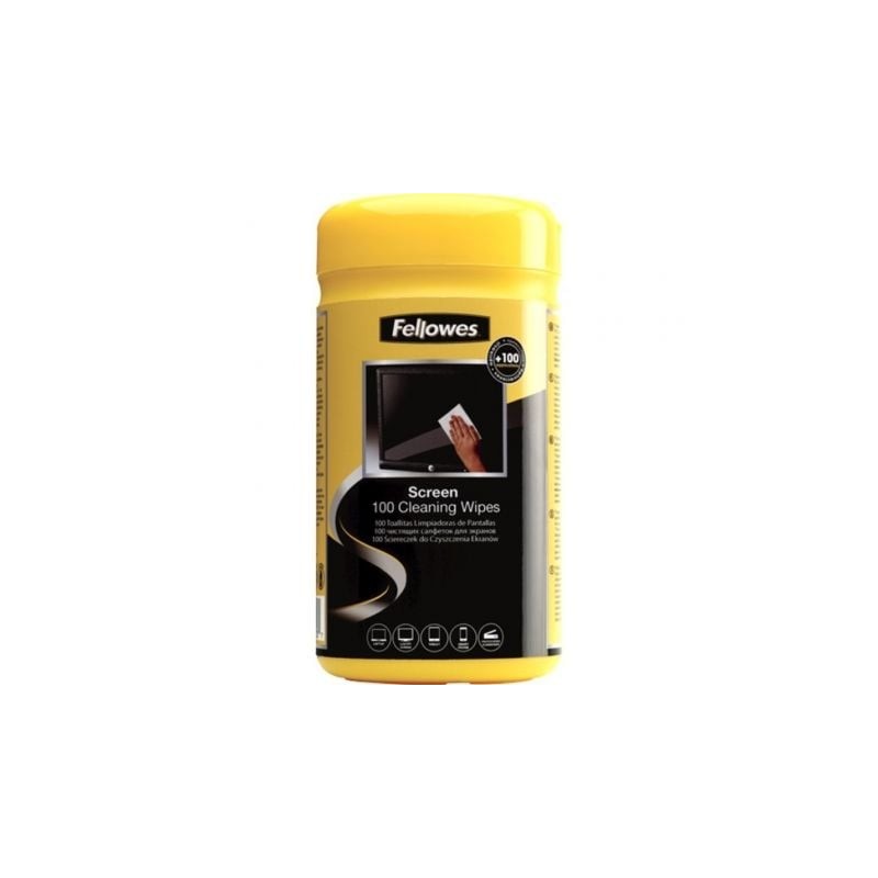 Dispensador de 100 toallitas fellowes 9183101 para limpieza de pantallas/ pack de 6 unidades