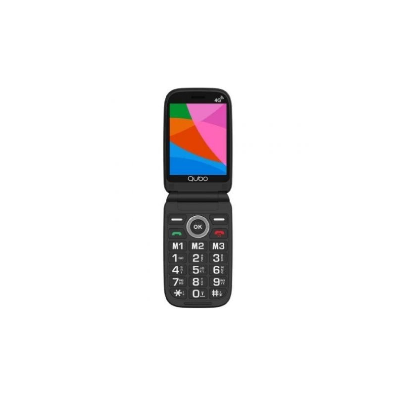 Teléfono móvil qubo x-d340 4g para personas mayores/ negro