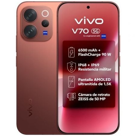 Smartphone vivo v70 8gb/ 512gb/ 6.59'/ 5g/ marrón