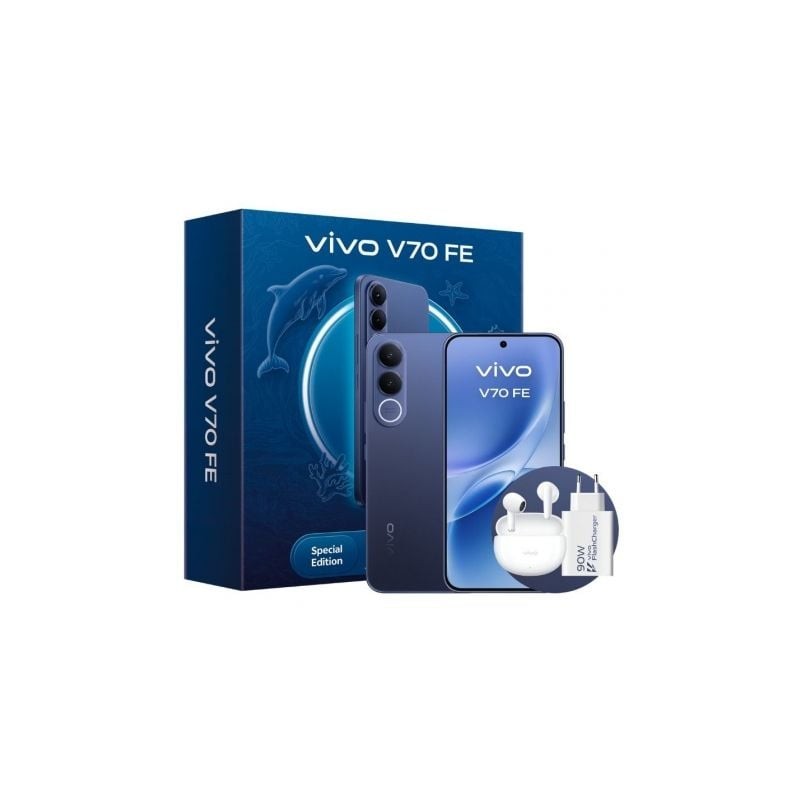 Smartphone vivo v70 fe 8gb/ 512gb/ 6.83'/ 5g/ azul/ incluye cargador + auriculares