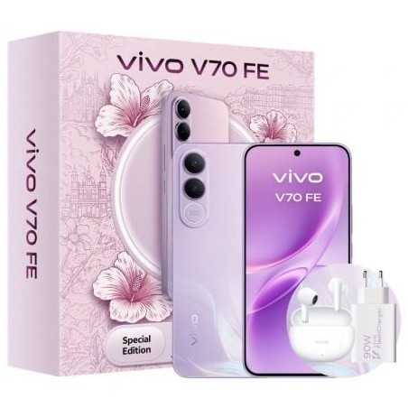 Smartphone vivo v70 fe 8gb/ 512gb/ 6.83'/ 5g/ púrpura/ incluye cargador + auriculares