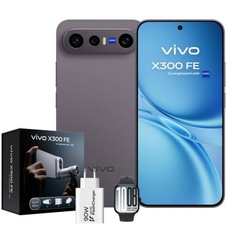 Smartphone vivo x300 fe 12gb/ 512gb/ 6.31'/ 5g/ negro/ incluye extensor teleobjetivo + vivo watch gt2