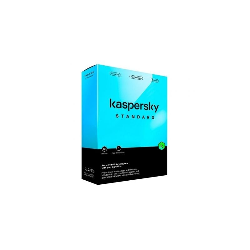 Antivirus kaspersky standard/ 10 dispositivos/ 1 año