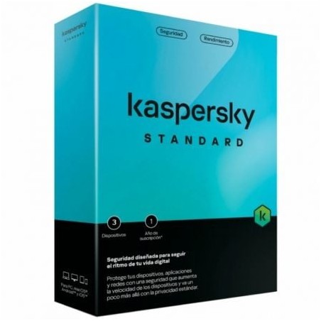 Antivirus kaspersky standard/ 3 dispositivos/ 1 año