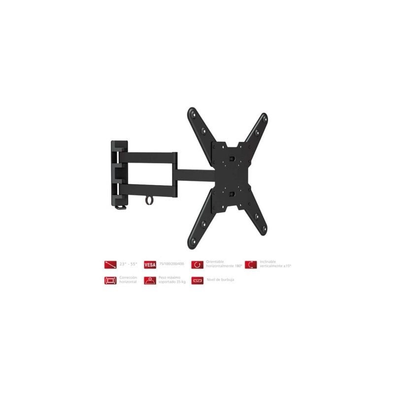 Soporte de pared orientable/ inclinable fonestar stv-683n para tv de 23-55'/ hasta 35kg