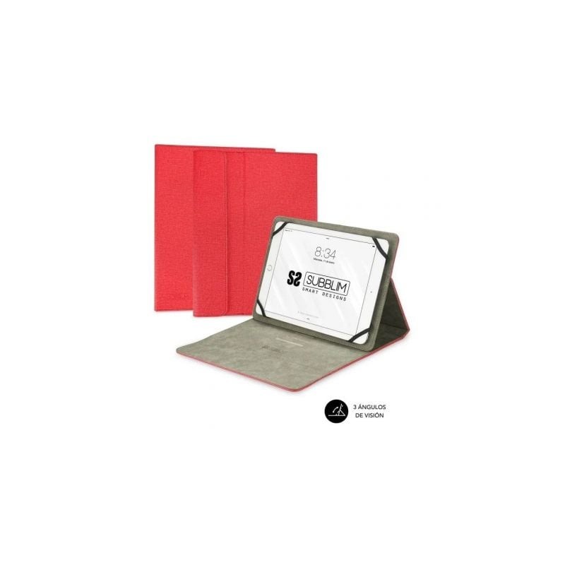 Funda subblim clever stand para tablets de 9.6'-11'/ roja