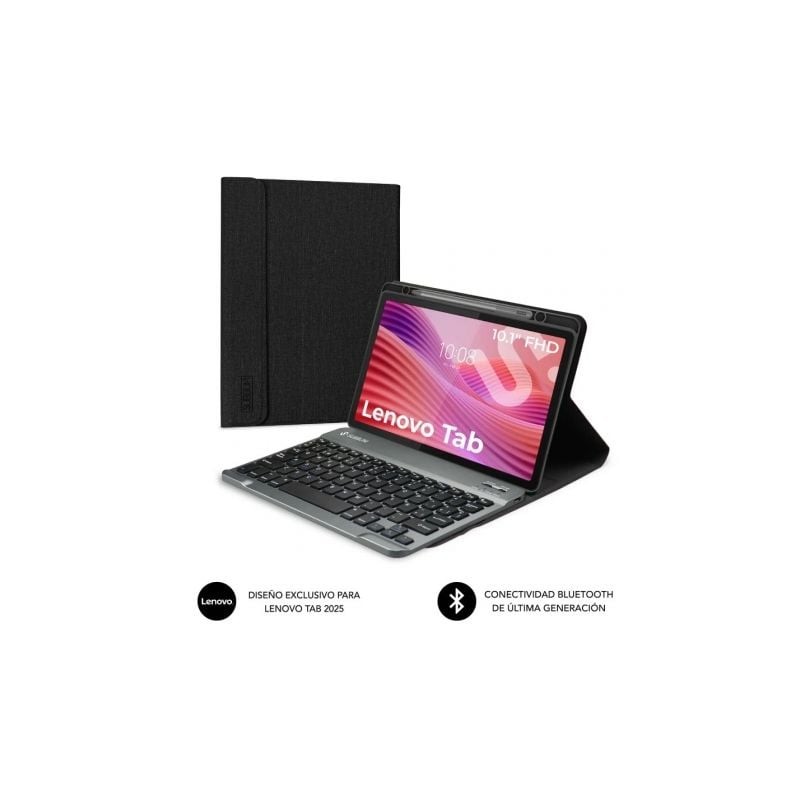 Funda con teclado subblim shock case lenovo tab 10.1' 2025/ negra