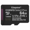Tarjeta de memoria kingston canvas select plus 64gb microsd xc/ clase 10/ 100mbs