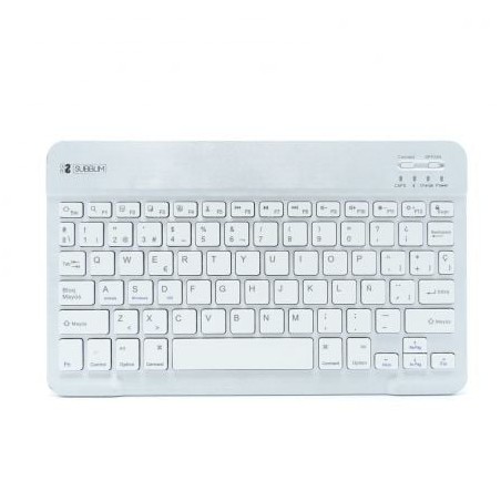 Teclado compacto inalámbrico subblim smart/ plata