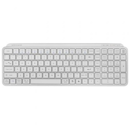 Teclado compacto inalámbrico mars gaming mk-silenkeys/ blanco