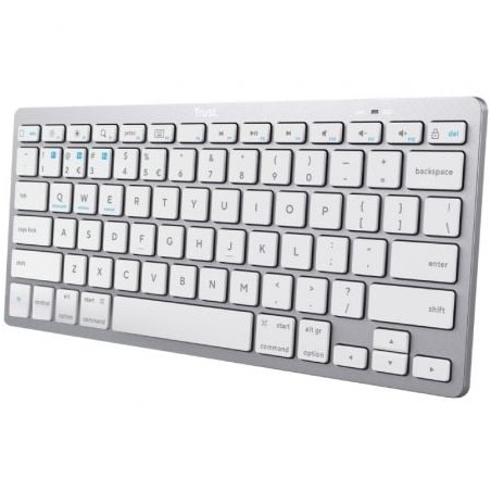Teclado compacto inalámbrico trust 24654/ plata