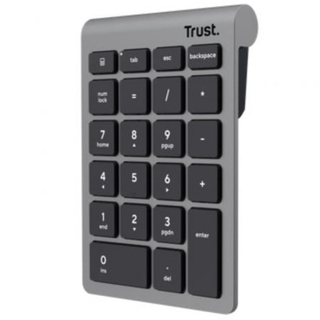 Teclado numérico inalámbrico trust xalas wireless/ plata