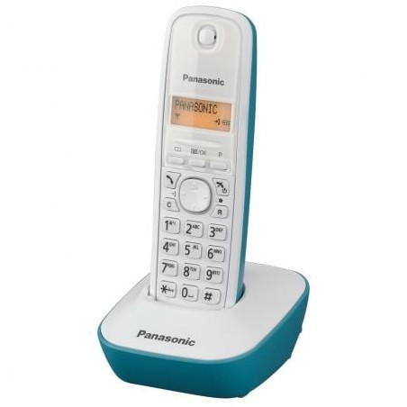 Teléfono inalámbrico panasonic kx-tg1611/ blanco/ azul