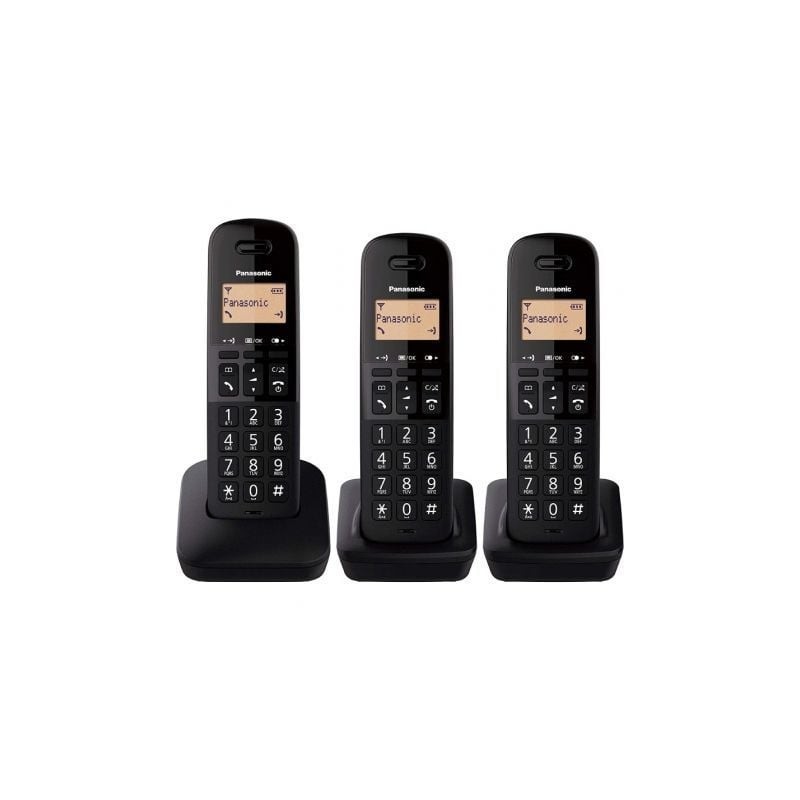 Teléfono inalámbrico panasonic kx-tgb613spb/ pack trio/ negro