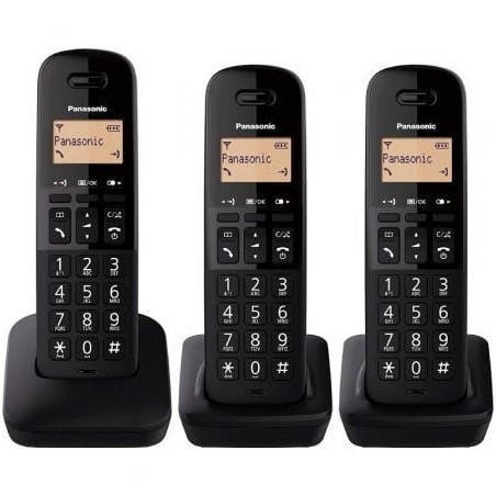 Teléfono inalámbrico panasonic kx-tgb613spb/ pack trio/ negro