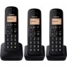 Teléfono inalámbrico panasonic kx-tgb613spb/ pack trio/ negro