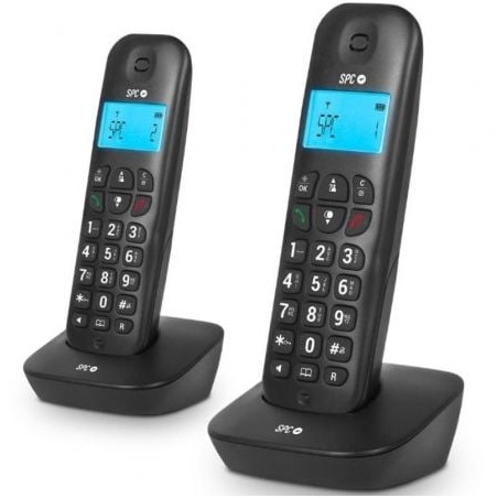 Teléfono inalámbrico spc air pro duo 7302n/ pack duo/ negro