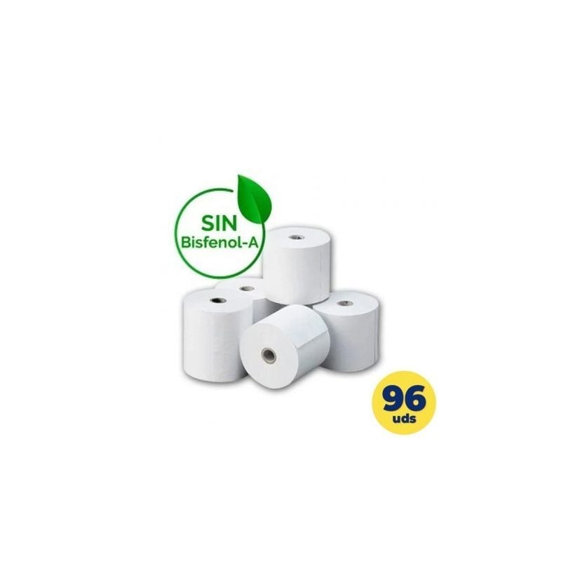 Caja de rollos de papel térmico genérico 80x55 bpaf/ 80 x 55mm/ 12 paquetes/ 96 unidades
